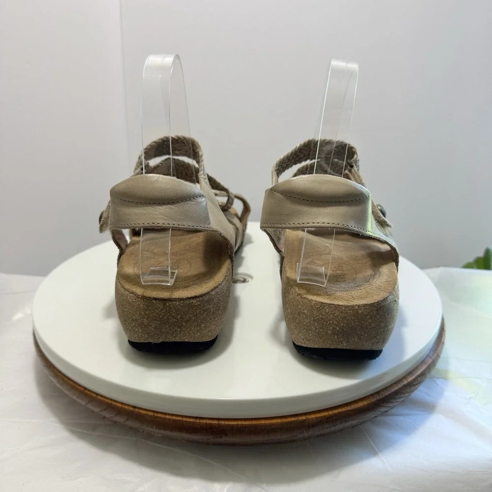 Taos Leather Boho Beach Comfy Tan Strappy Braided Trulie Sandals Women US 9-9.5